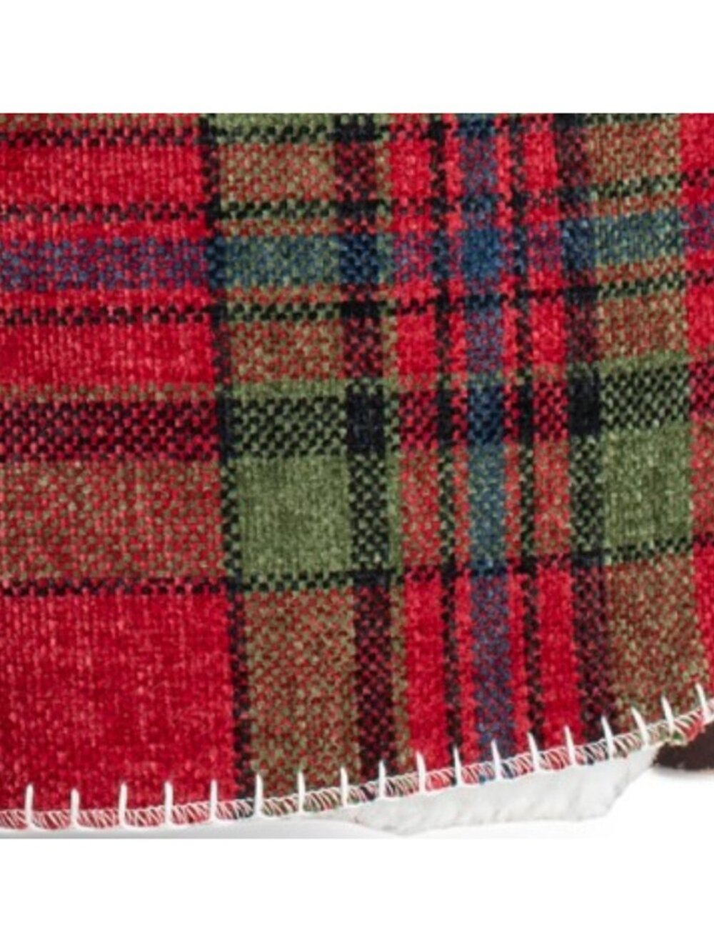 ENVOGUE Chenille Plaid Faux Rabbit Fur Reversible Throw - Picture 4 of 4